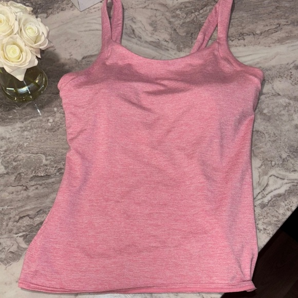 ALO Alosoft Yoga Light Heather Pink Tank Top - Picture 7 of 9